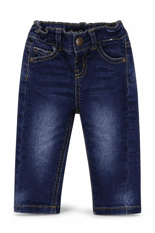 Front view of Denim & Co. Baby Blue Denim Capri Jeans, size 6-9, Months