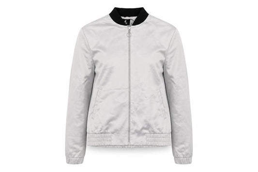 Front view of Atmosphere women’s grey jacket coat, size UK 10