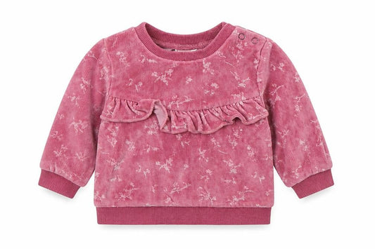 Front view of Next Baby Red Fleece jumper, size 0-3, Months