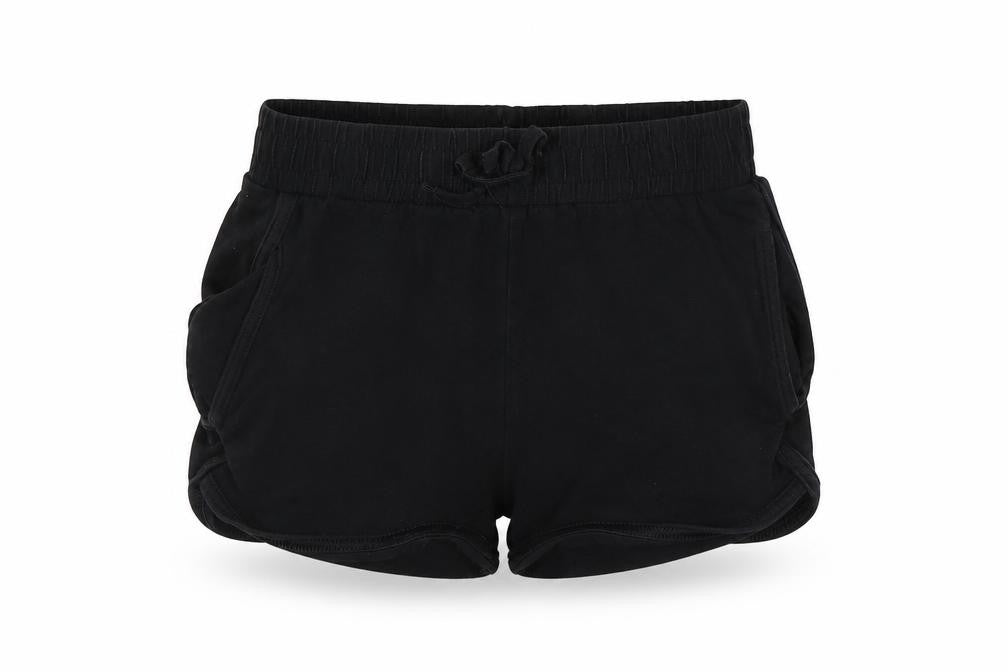 Front view of Tu girls’ black jersey cut-off shorts, size 9, years