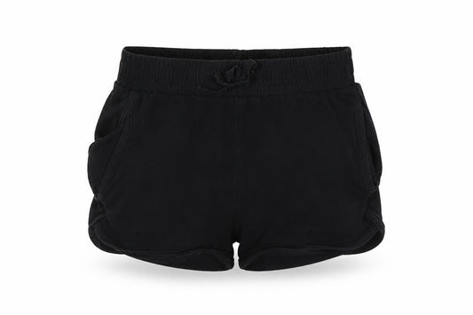 Front view of Tu girls’ black jersey cut-off shorts, size 9, years