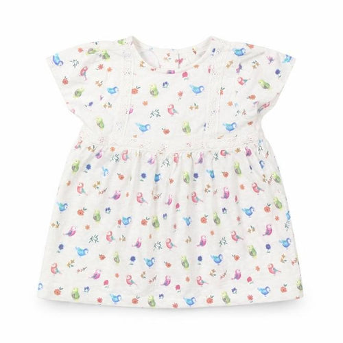 Mini Club Girls White Floral  T-Shirt Dress  Size 0-3 Months