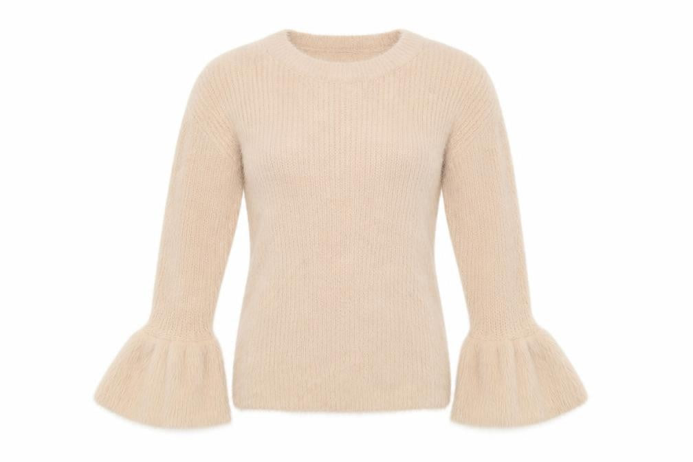 Front view of Peacocks women’s beige knit jumper, size S