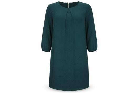 Front view of H&M women’s green ball gown, size UK 14