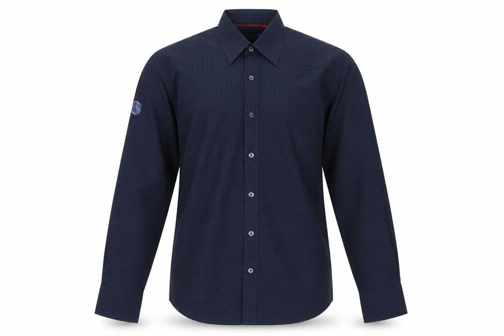 Derby Mens Blue    Dress Shirt Size S
