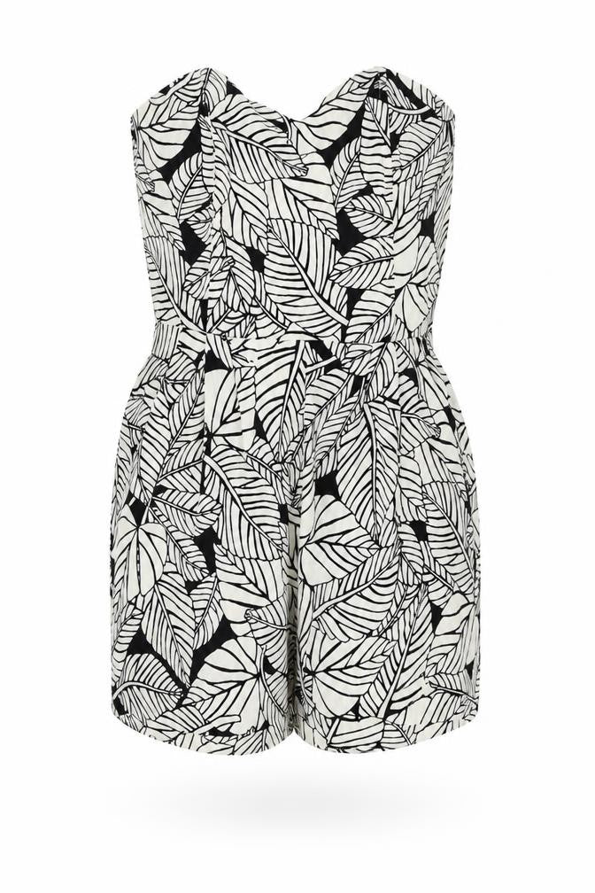 Love Womens White Floral  Jumpsuit One-Piece Size L