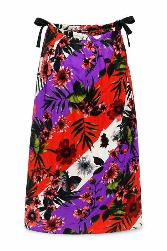 Front view of Pep&Co women’s multicoloured floral a-line, size UK 10