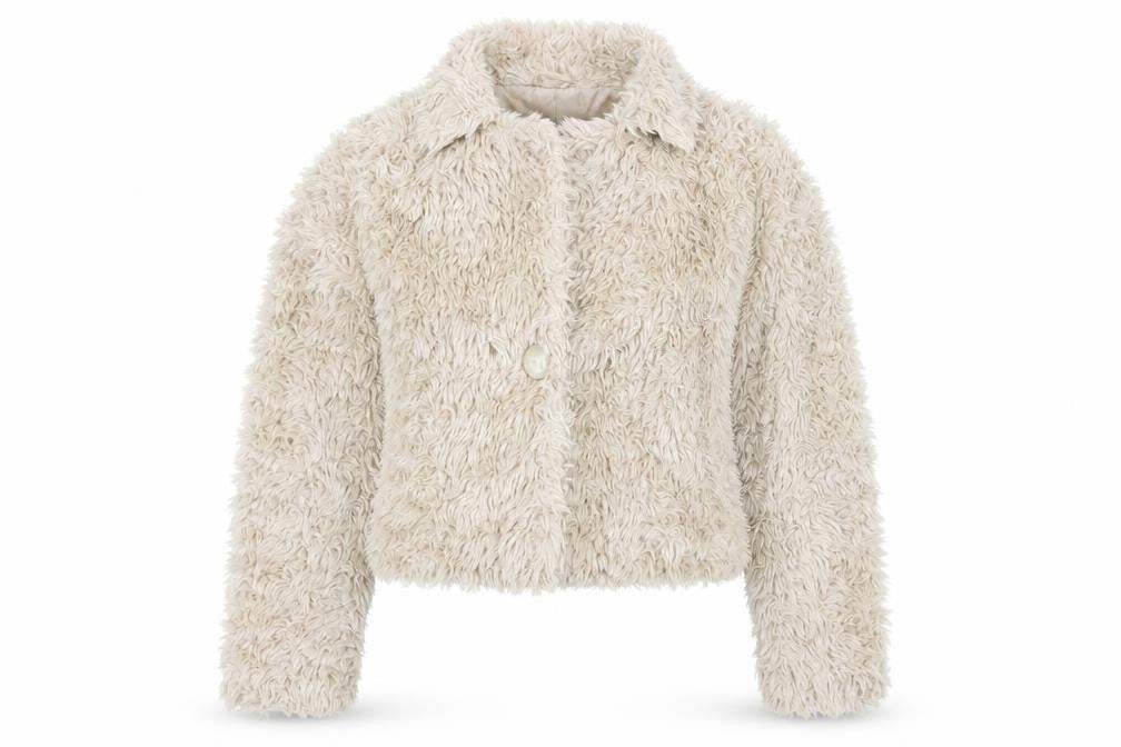 Front view of New Look women’s white jacket, size UK 10