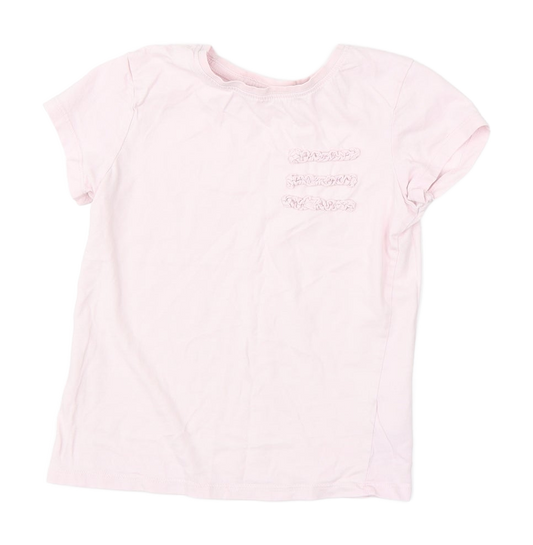 Front view of Next girls’ pink blended fabric basic blouse