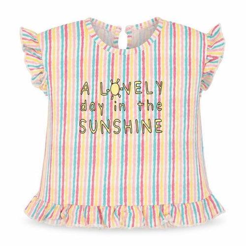 Mini Club Girls Yellow Striped  Basic T-Shirt Size 12-18 Months