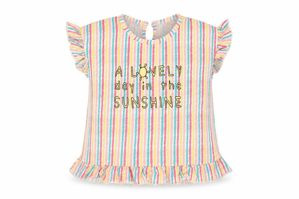 Mini Club Girls Yellow Striped  Basic T-Shirt Size 12-18 Months