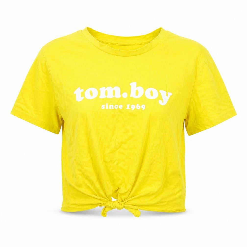 Divided Womens Yellow   Cropped T-Shirt Size XS