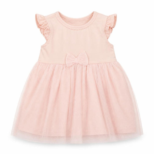 Front view of H&M girls’ pink a-line, size 3-6, months