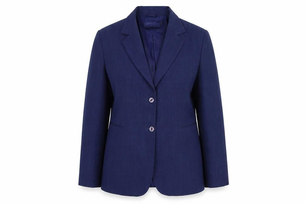 Front view of Atmosphere women’s blue jacket suit jacket, size UK 14