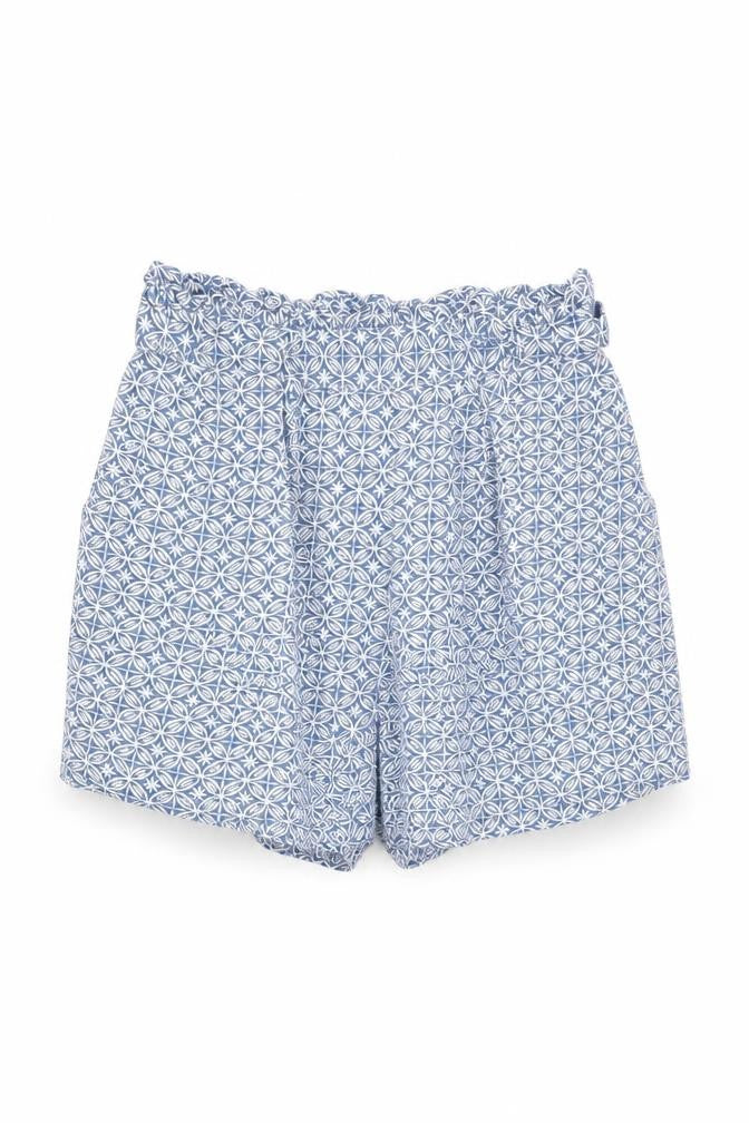 Primark Womens Blue Geometric  Boyfriend Shorts Size 6