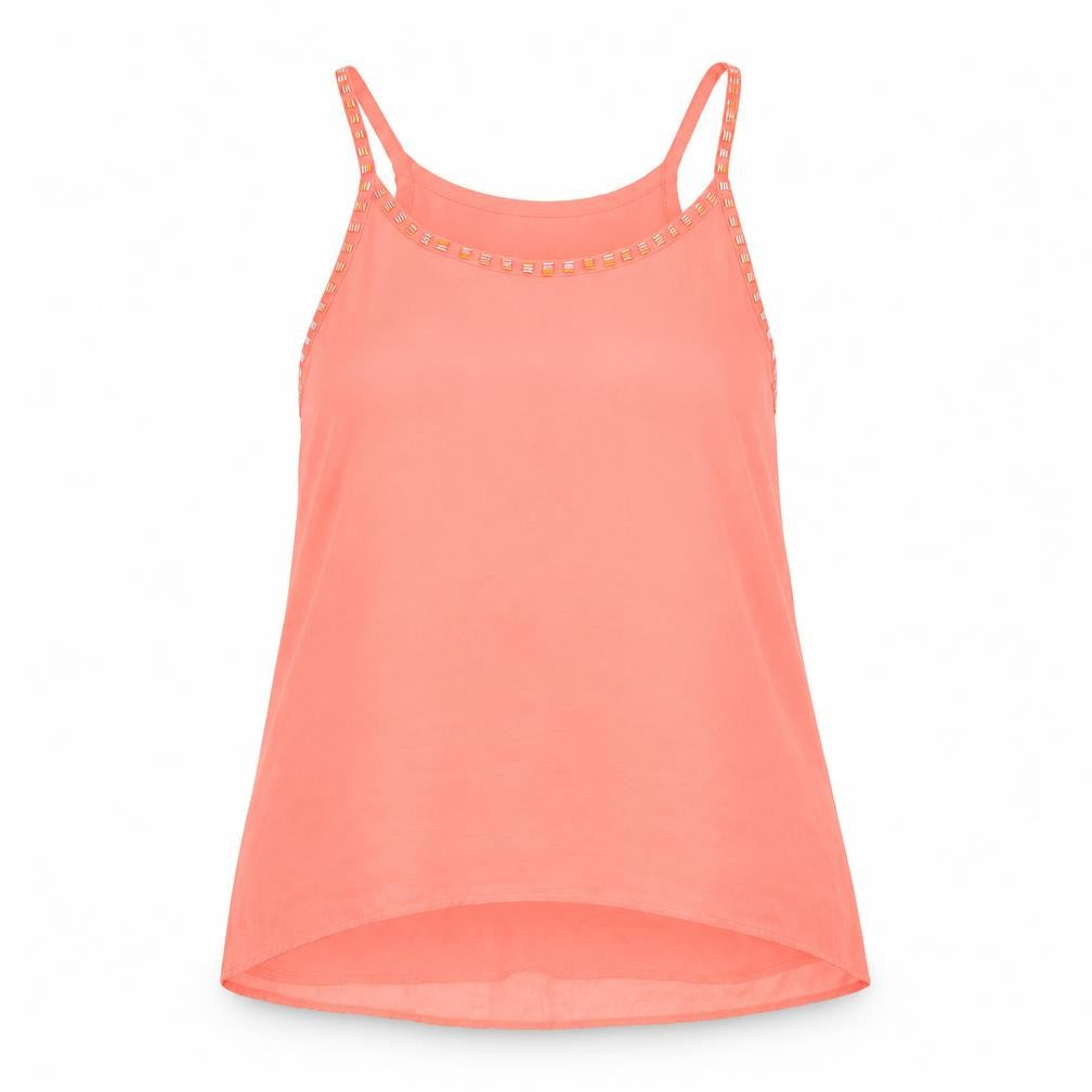 Front view of Be Beau women’s pink basic blouse, size UK 10