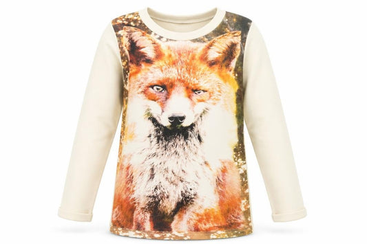 Front view of Minoti girls’ multicoloured animal print pullover sweatshirt, size 7-8, years