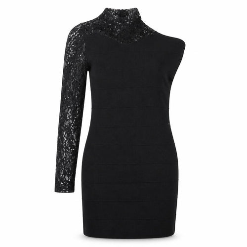 Preworn Womens Black  Rayon Pencil Dress  Size 12