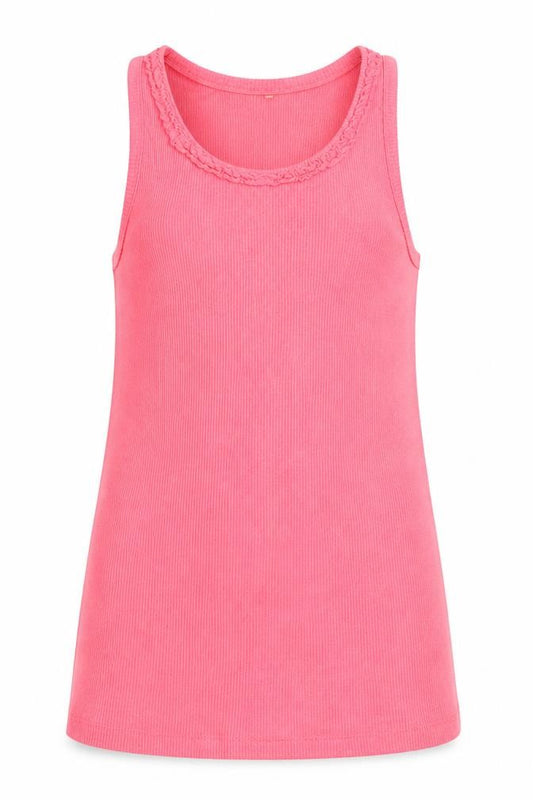 Front view of George girls’ pink basic tank, size 10-11, years