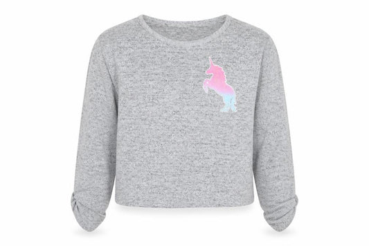 Front view of Very girls’ grey basic t-shirt, size 6, years