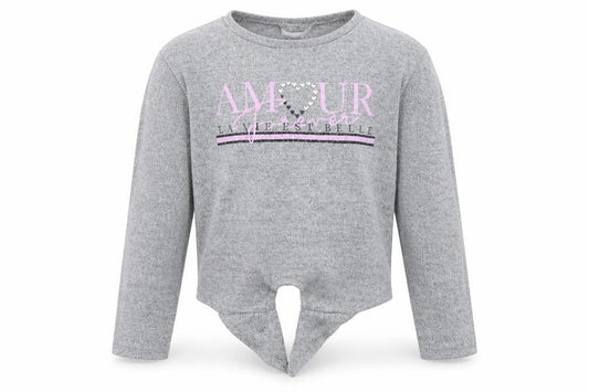 Front view of Matalan girls’ silver basic t-shirt, size 5, years