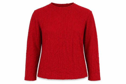Front view of sinclair women’s red floral basic t-shirt, size UK 18