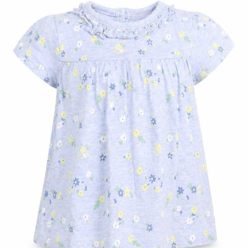 Asda George Girls Blue Floral  T-Shirt Dress  Size 3-6 Months