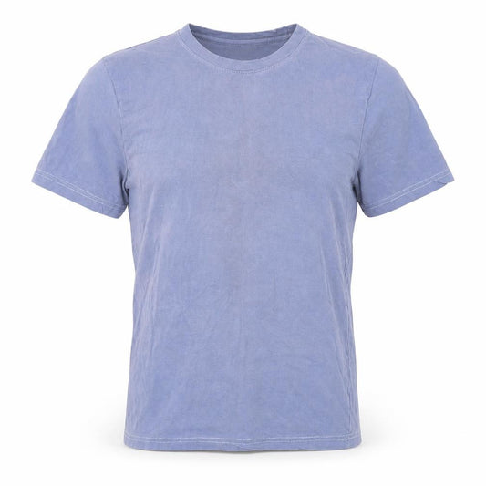 Front view of boohooMAN men’s blue t-shirt, size M