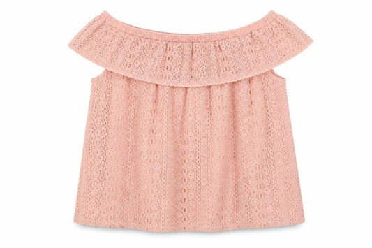 Front view of Primark girls’ pink colourblock basic t-shirt, size 8-9, years
