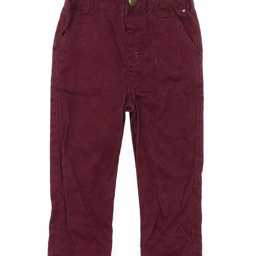 Primark Boys Purple    Trousers Size 9-12 Months  - burgundy