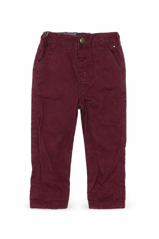 Primark Boys Purple    Trousers Size 9-12 Months  - burgundy