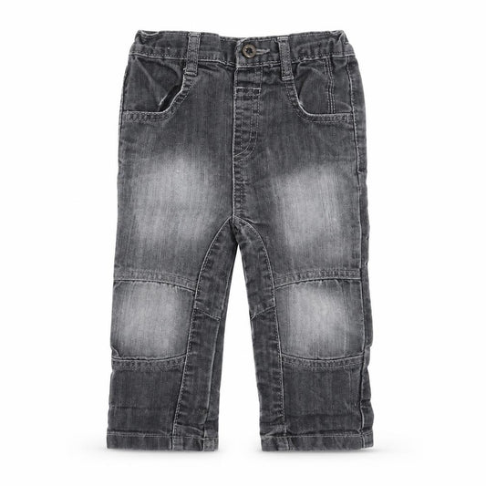Front view of Baby Boutique boys’ grey denim jeans, size 12-18, months
