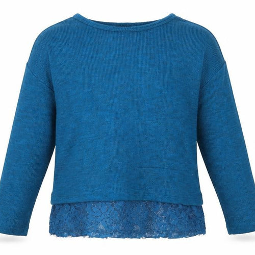 New Look Girls Blue   Pullover Jumper Size 14-15 Years  - lace hem