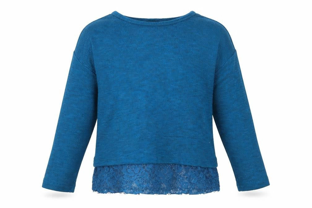 New Look Girls Blue   Pullover Jumper Size 14-15 Years  - lace hem