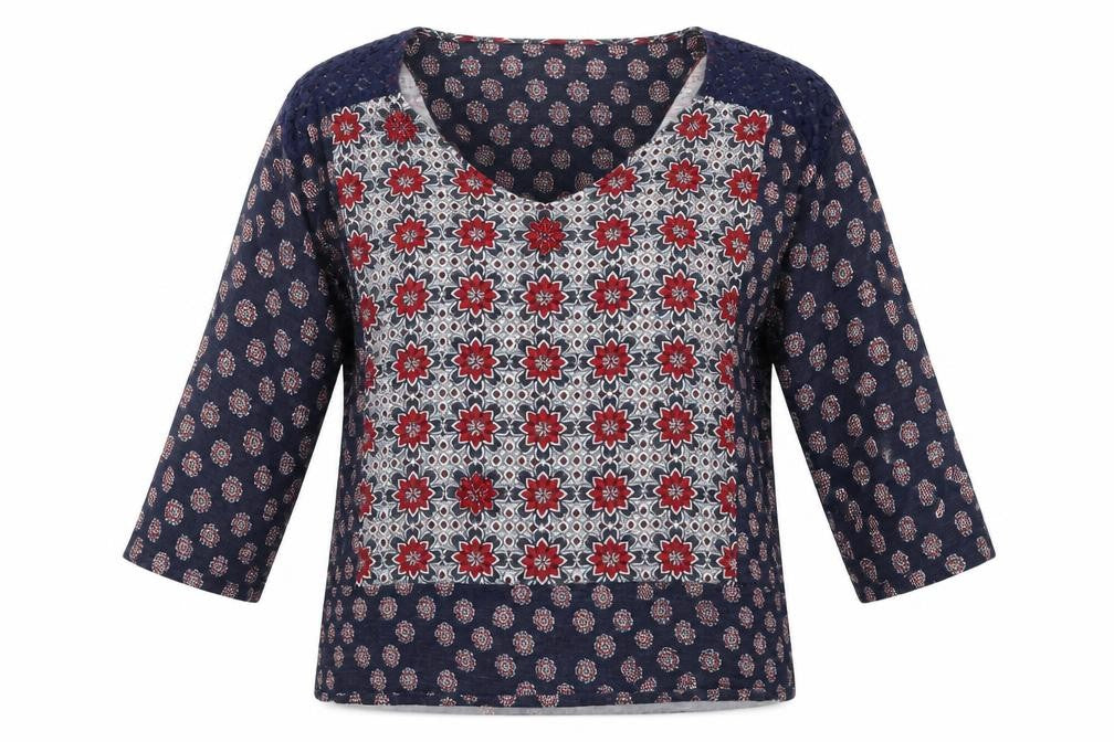 Marks and Spencer Womens Blue Floral  Basic Blouse Size 14