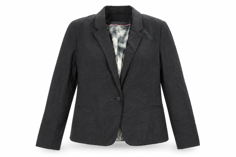 Front view of Next women’s grey jacket blazer, size UK 16
