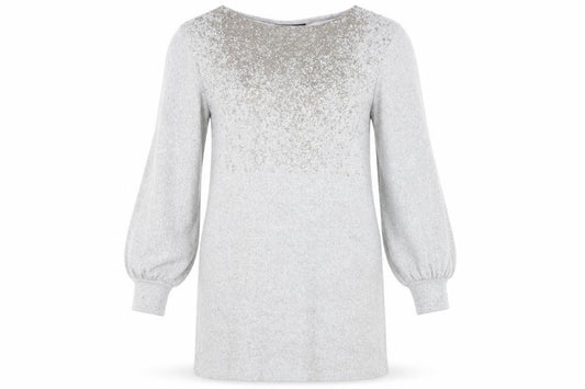 Front view of Marks & Spencer women’s grey jumper dress, size UK 10