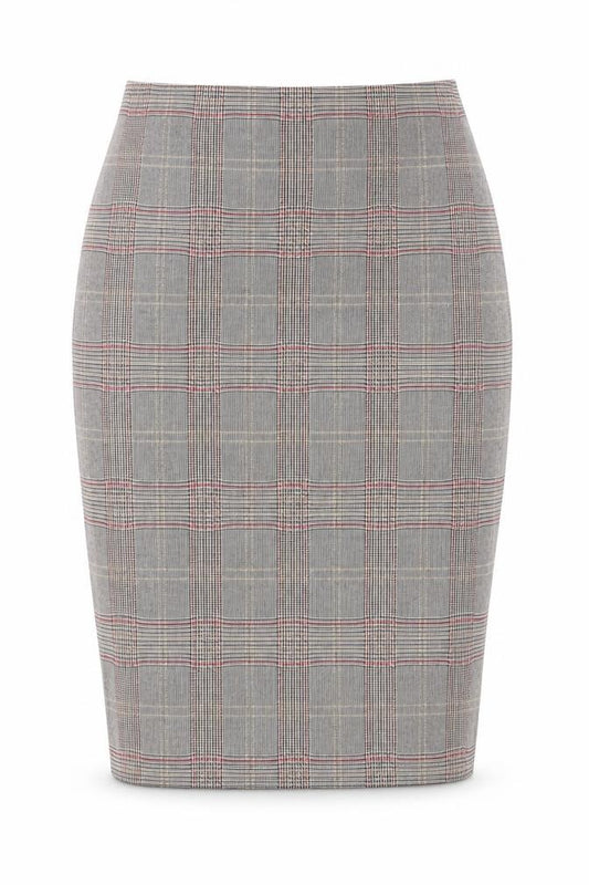 Front view of George women’s grey check bandage skirt, size UK 30, in