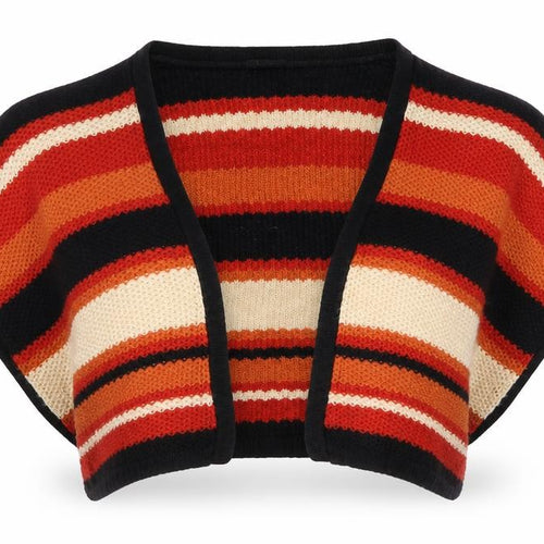 Internationale Womens Red Striped  Cardigan Jumper Size M