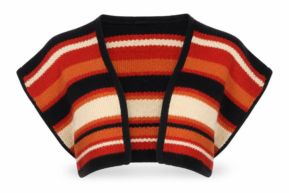 Internationale Womens Red Striped  Cardigan Jumper Size M