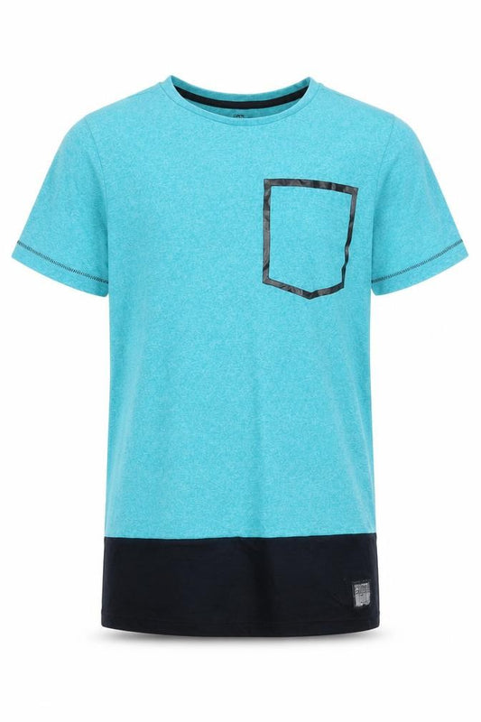 Front view of F&F girls’ blue basic t-shirt, size 8-9, years