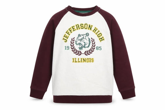 Front view of Matalan boys’ red pullover sweatshirt, size 6, years