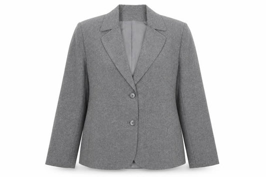 Front view of For Women women’s grey jacket blazer, size UK 14