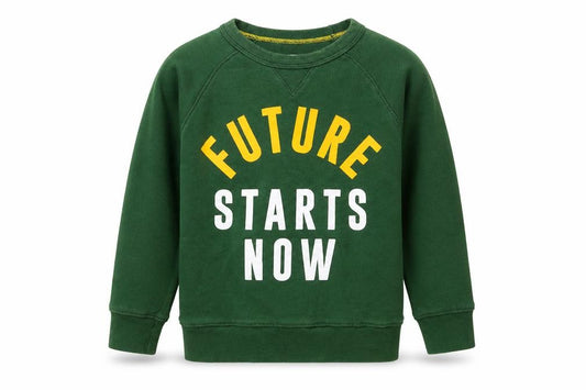 Front view of Old Navy boys’ green pullover sweatshirt, size 4, years
