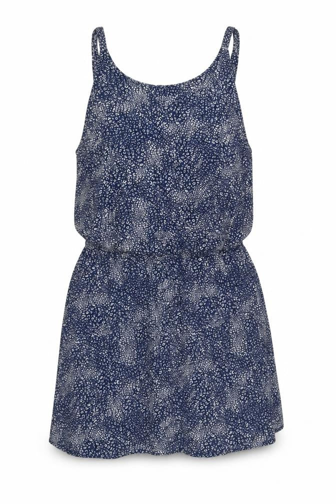 Front view of Oysho women’s blue floral a-line, size L