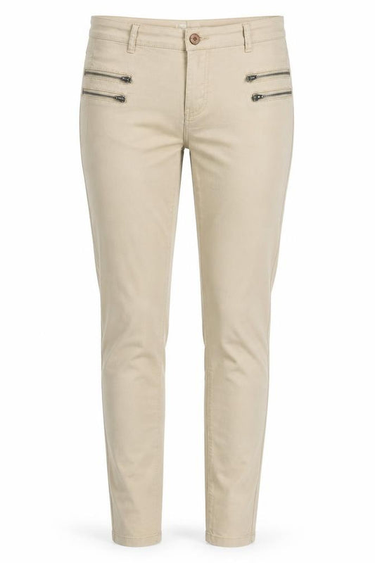 Front view of Noisy May women’s beige skinny jeans, size UK 26, in, 30-inch leg