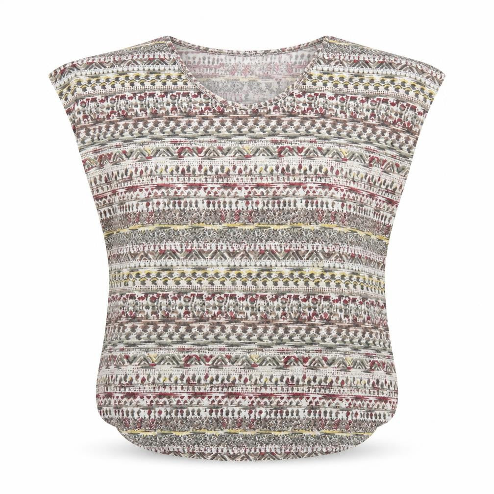 Front view of New Look women’s grey geometric basic blouse, size UK 12