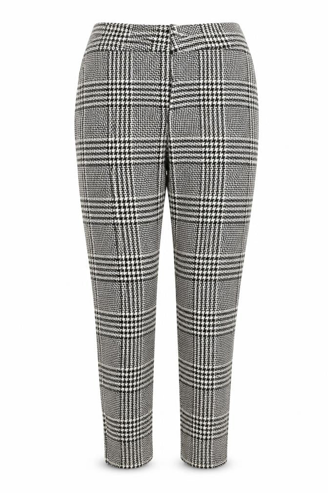 Front view of H&M women’s white geometric sweatpants, size UK 10, 23-inch leg