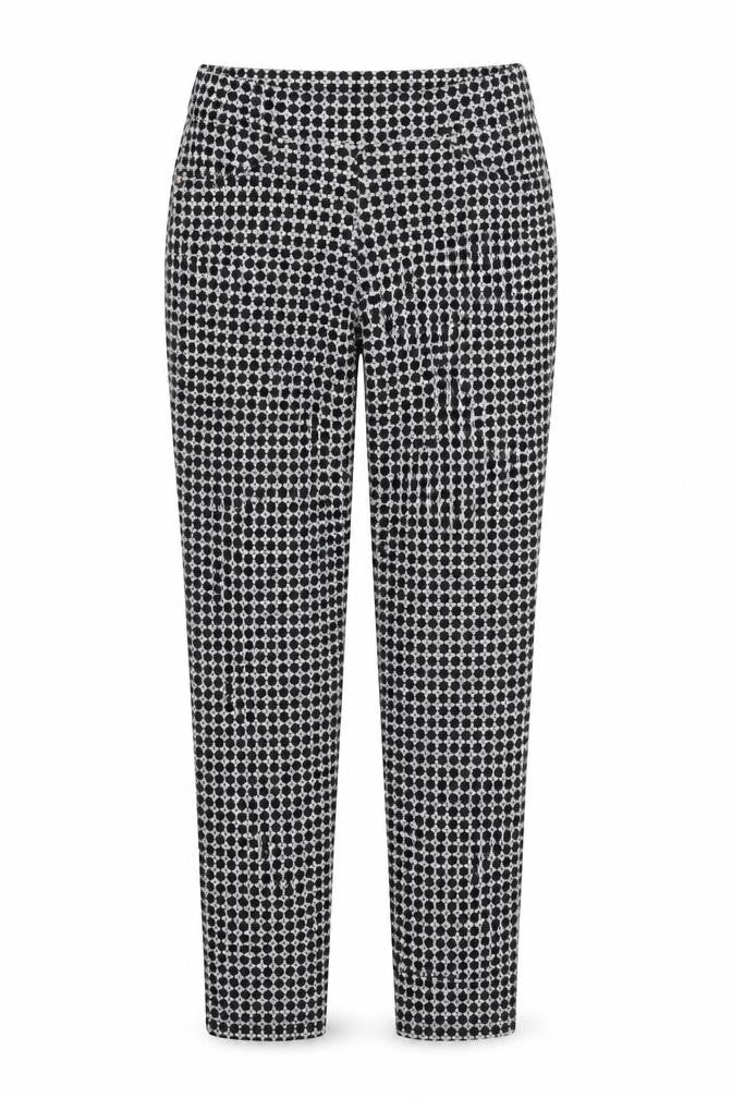 Deck Womens Black Geometric  Trousers  Size 24 in L27 in