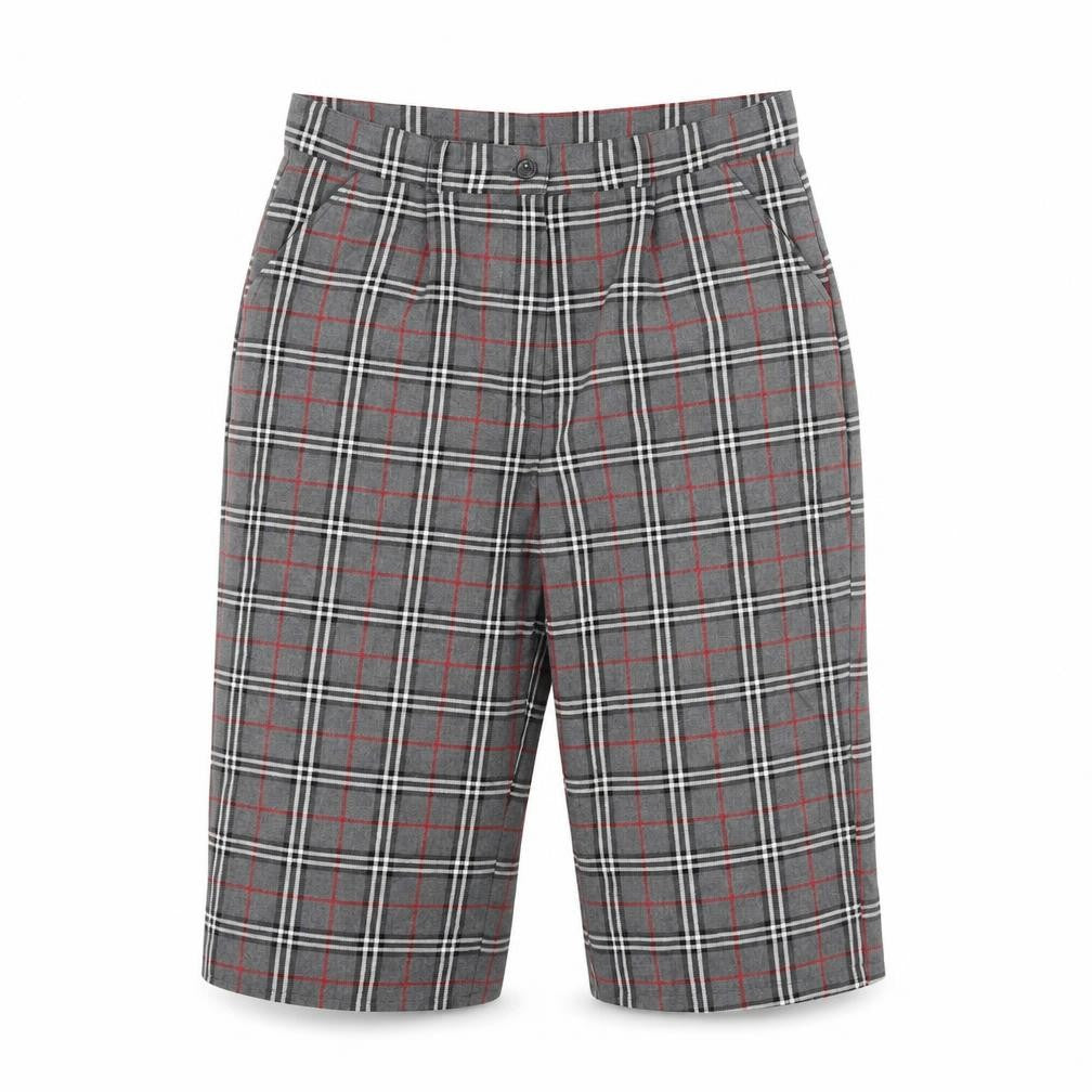 Confidence in Textiles Womens Grey Plaid  Bermuda Shorts Size 30 in